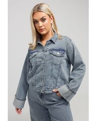 Yours - Washed Turn Up Denim Jacket - Lyst