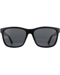 Gucci - Rectangle Black Grey Sunglasses - Lyst