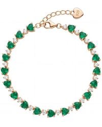 LÁTELITA London - Asscher Cut Heart Tennis Bracelet Emerald - Lyst