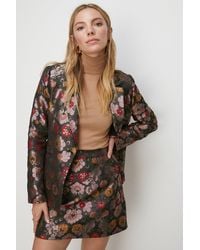 Oasis - Mauve Floral Jacquard Mini Skirt - Lyst