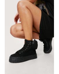 Nasty Gal - Canvas High Top Pocket Sneakers - Lyst