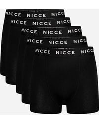 Nicce London - 5-Pack Cotton Rich Boxer Briefs With Logo Waistband - Lyst
