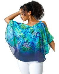 Roman - Petite Butterfly Cold Shoulder Top - Lyst