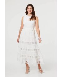 Izabel London - Lace Layer Sleeveless Tie Maxi Dress - Lyst