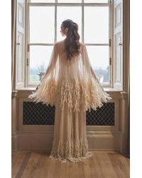 Coast - Embellished Feather Trim Cape Maxi Wedding Dress - Lyst