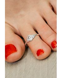 The Colourful Aura - 1 Pcs 925 Adjustable Slim Lightweight Floral Midi Beach Toe Ring - Lyst