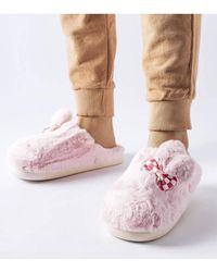 Love Lace - Warm Comfort Slip On Slippers With Grippy Rubber Sole Ears - Lyst