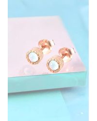 Otis Jaxon London - Opal October Birthstone Sterling Stud Earrings - Lyst