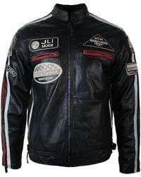 TruClothing - Classic Biker Leather Jacket - Lyst