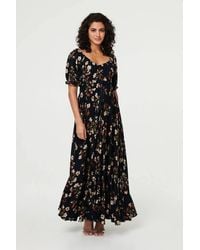 Izabel London - Floral Bardot Shirred Empire Maxi Dress - Lyst