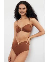 WOVCOR - High Waist Hardware Detail Shaping Bikini Bottom W/ Front Accent - Lyst