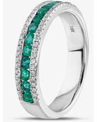 T.H.Baker - 18Ct Brilliant Cut Emerald & Diamond Half Eternity Ring R46030W-Em - Lyst
