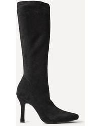 Linzi - Alexia Faux Suede Stretch High Leg Boots - Lyst