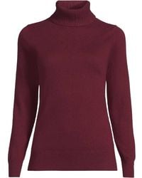 Lands' End - Petite Cashmere Roll Neck Jumper - Lyst