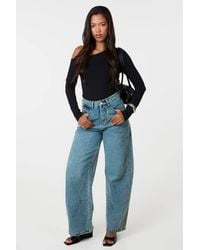Pink Vanilla - Seam Detail Wide Leg Jeans - Lyst
