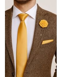 AJVANI - Formal Wedding Pocket Square + Bowtie + Flower Buttonhole Pin + Tie Set - Lyst