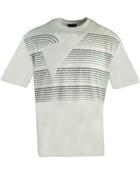 Emporio Armani - Large Lettering Logo White T-shirt - Lyst