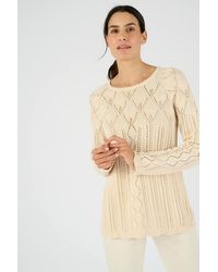 DAMART - Lightweight Pointelle Cotton-Blend Summer Jumper - Lyst
