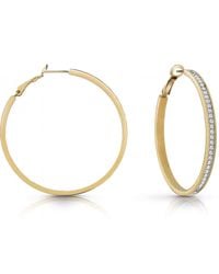 Guess - Gold Hoops Plated Stainless Steel Earrings - Ube28095 - Lyst