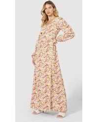 PRINCIPLES - Occasion Printed Wrap Maxi Dress - Lyst