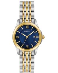 Bulova - Classic Gold Plated Stainless Steel Classic Analogue Watch - 98m124 - Lyst