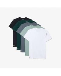 Lacoste - 5 Pack Cotton Crew Neck T-Shirts Multi - Lyst