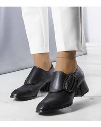 Love Lace - Elegant Low Heel Square Toe Pump With Buckle Strap Velcro Comfort - Lyst