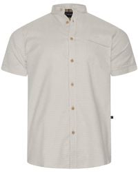 KAM Jeanswear - Short Sleeve Mini Weave Grandad Shirt For - Lyst