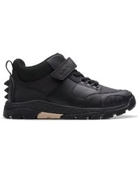 Clarks - Steggy 2 Glow Kid Leather Ankle Boots, Trainers, High Tops, Riptape, School Shoes - Lyst