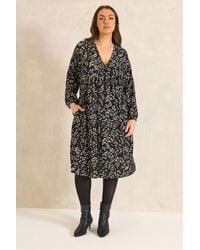 Evans - Abstract Print Balloon Sleeve Dress - Lyst