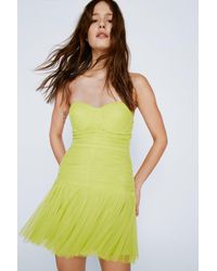 Nasty Gal - Recycled Tulle Bandeau Cup Detail Mini Dress - Lyst