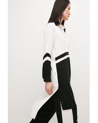 Karen Millen - Petite Soft Tailored Colourblock Midi Shirt Dress - Lyst