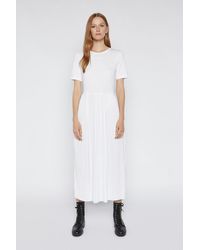 Warehouse - Pleated T-shirt Midi Dress - Lyst