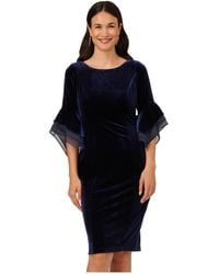 Adrianna Papell - Velvet Bell Sleeve Short Dress - Lyst