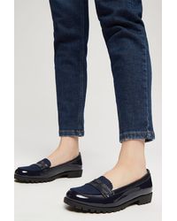 Dorothy Perkins - Navy Livia Cleated Sole Loafer - Lyst