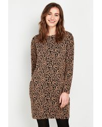 Wallis - Tall Brown Animal Print Pocket Dress - Lyst