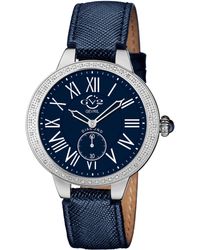Gv2 - Astor Swiss Quartz Diamonds Blue Dial Stainless Steel Watch - Lyst