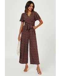 FS Collection - Leopard Print Wrap Top Jumpsuit - Lyst