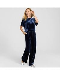Lands' End - Wide Leg Velvet Trousers - Lyst