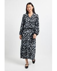 Dorothy Perkins - Petite Frill Scoop Neck Blouson Sleeve Jersey Midi Dress - Lyst