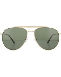 Lacoste - Aviator Gold Grey Sunglasses - Lyst