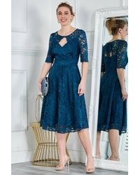 Jolie Moi - Fit & Flare Lace Midi Dress - Lyst