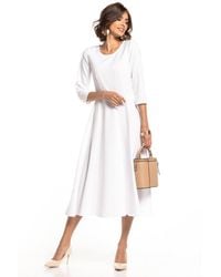 Love Lace - Classic 3/4 Sleeve Maxi Dress With Zip - Lyst