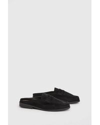 Oasis - Raeghan Faux Suede Loafer Style Footbed Flat Mules - Lyst