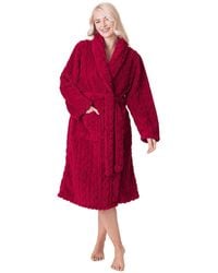 CAMILLE - Supersoft Luxury Fleece Jaquard Bathrobe - Lyst