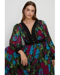 Oasis - Plus Size Floral Lace V Neck Midaxi Dress - Lyst