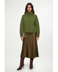 Wallis - 3D Stitch Detail Funnel Neck Knitted Jumper - Lyst