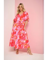 Yours - Tiered Floral Maxi Dress - Lyst