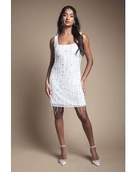 Coast - Sequin And Fringe Embellished Bridal Mini Dress - Lyst