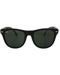Ray-Ban - Rectangle Matt Black Green Folding Wayfarer 4105 Sunglasses - Lyst